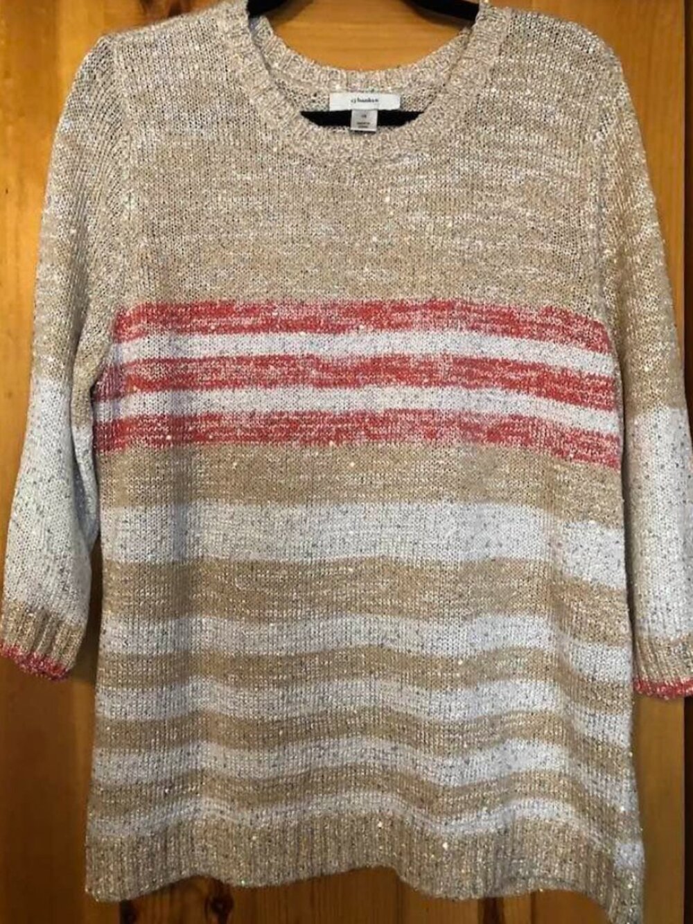 CJ Banks 1X Subtle Sparkley Crew Nexk Sweater